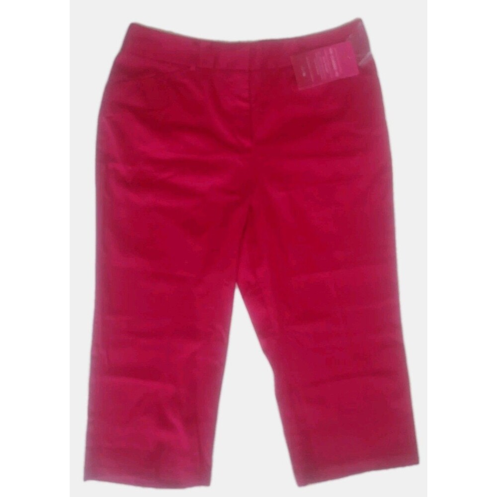 NWT Ladies 212 Collection Persian Red Essential Capri Pants Classic Fit Size 16